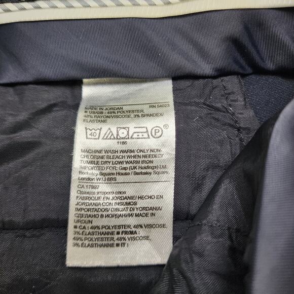 Banana Republic Womens Avery Straight Fit Ankle Pant Size 4 Navy Windowpane - Picture 9 of 14